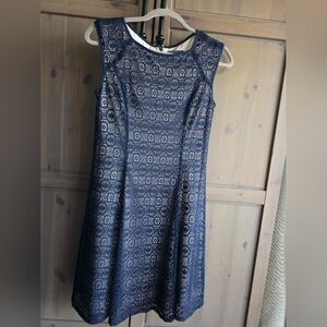 Jessica Howard Midnight Blue Lace Midi Dress